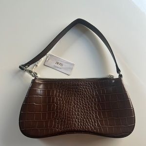 Brown Croc Shoulder Bag